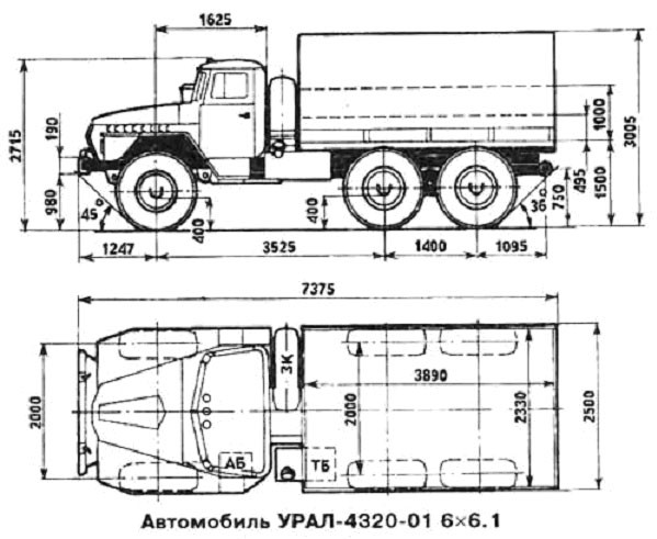 Урал 4320 чертеж